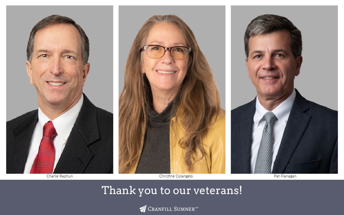 We honor and thank everyone who has served our country. And today we say a special thank you to each of our Cranfill Sumner family members who have served in the armed forces. Happy Veterans Day!