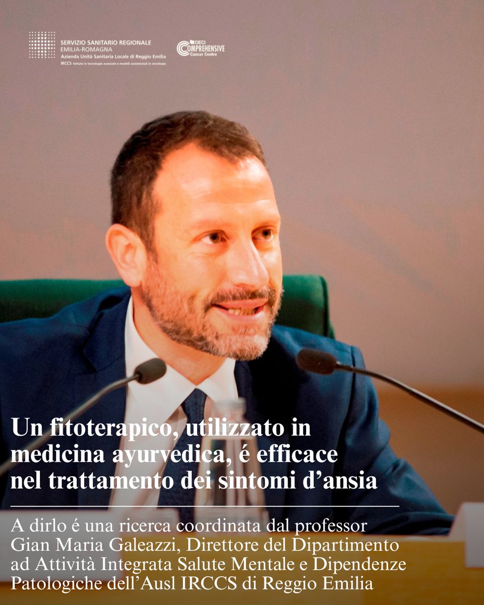Studio coordinato dal prof. Gian Maria Galeazzi, docente Unimore e Direttore del Dipartimento Salute Mentale e Dipendenze Patologiche dell’Ausl IRCCS di Reggio, dimostra che Ashwagandha, fitoterapico usato in medicina ayurvedica, é efficace per l’ansia. ow.ly/azvi50XpUvf