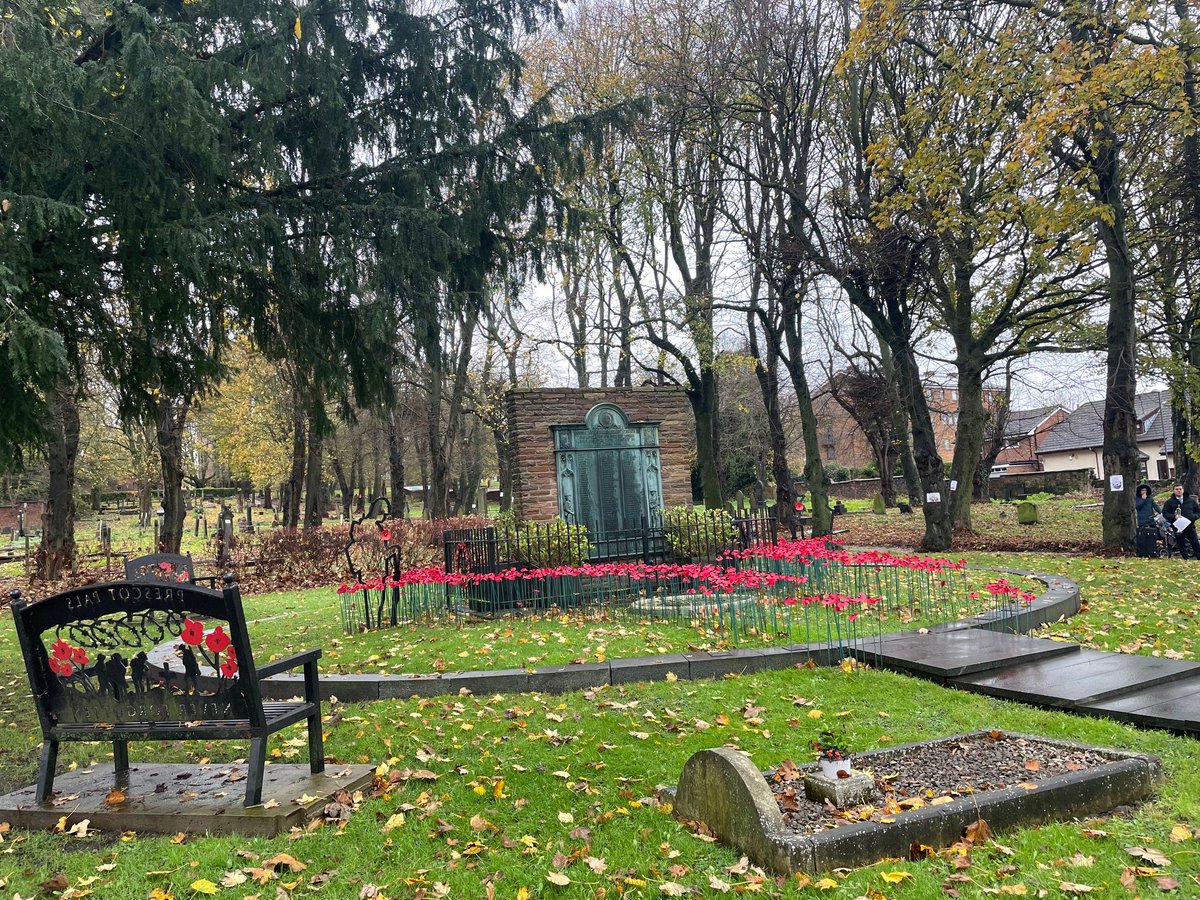 Prescot Remembers at this mornings Armistice Day Service held at the BICC Memorial in Prescot Cemetery