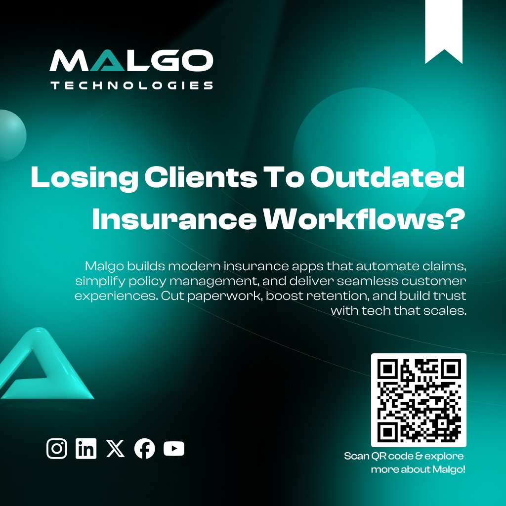 malgotech's tweet image. Malgo builds modern insurance apps that automate claims, simplify policy management, and boost retention. Deliver seamless digital experiences that build trust.
Simplify Insurance. Amplify Growth.
🔗 malgotechnologies.com/insurance-app-…

#InsurTech #InsuranceAppDevelopment #DigitalInsurance