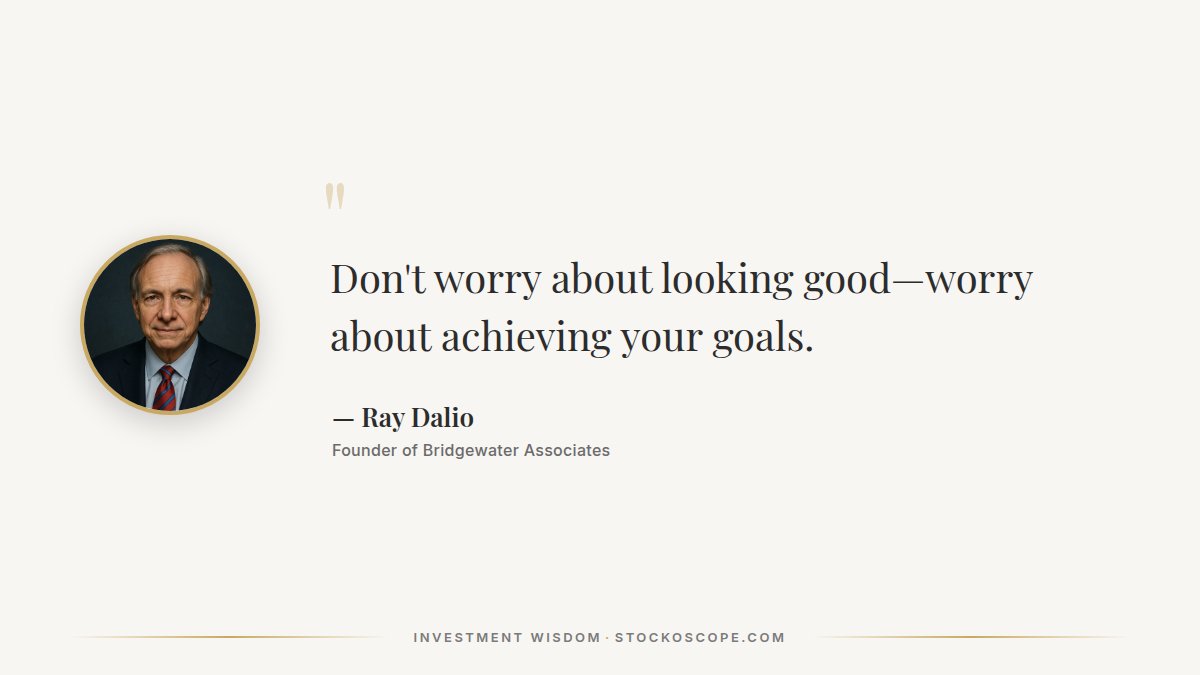 stockoscope's tweet photo. Words of wisdom from Ray Dalio

Focus on investment results rather than appearing smart or sophisticated. Sometimes the best strategies look boring or contrarian to others.

#InvestingWisdom #Dalio #GoalFocus #EgoManagement #PracticalApproach https://t.co/KQB38i9kdt