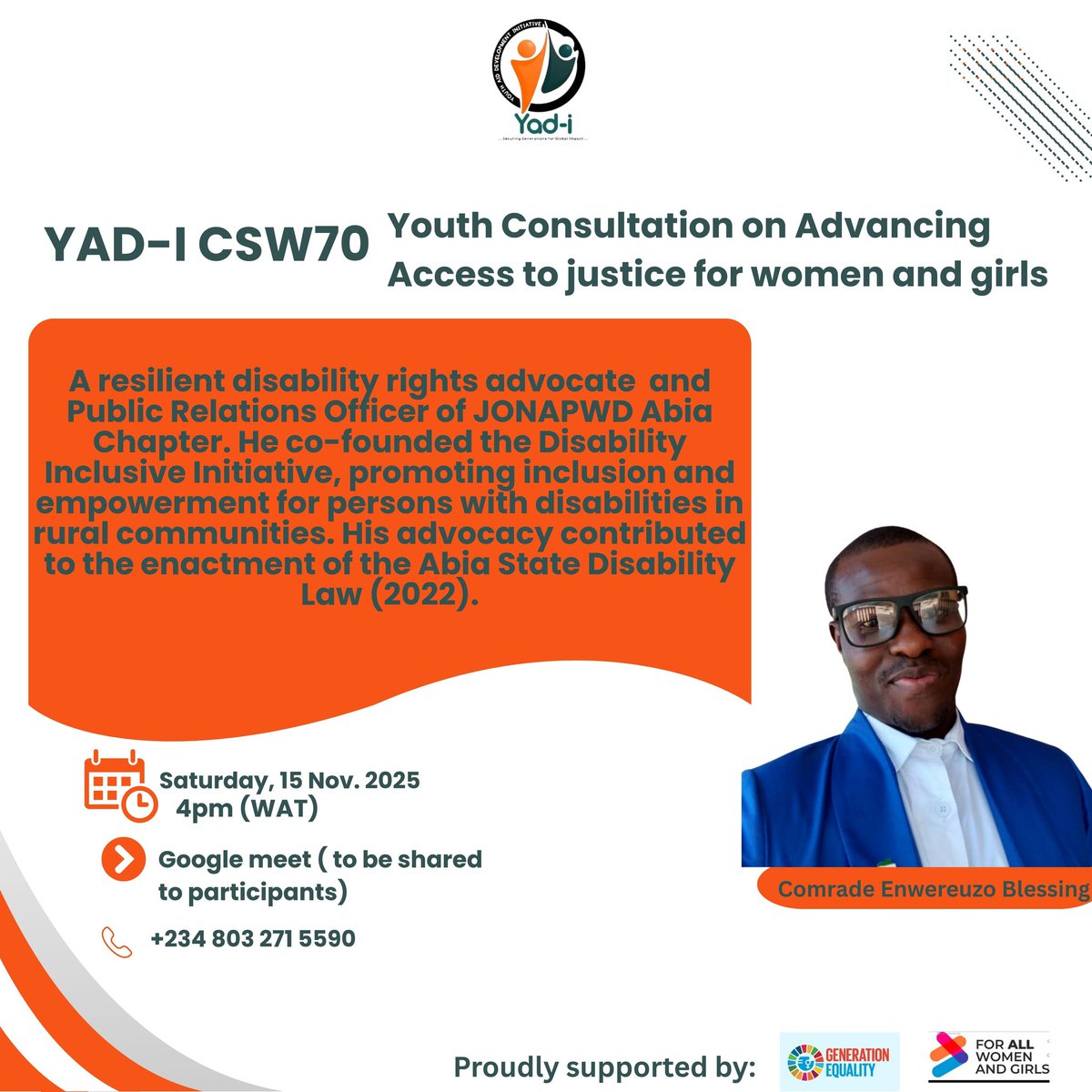 YouthAidDev_i's tweet photo. These passionate advocates are driving inclusion, amplifying youth voices, and shaping solutions that promote fairness, equity, and sustainable development. #CSW70

@UNWOMEN4Youth @unwomenNG  @Perpshub
 #YADI #AccessToJustice #GenerationEquality #YouthVoices #ForAllWomenAndGirls https://t.co/OV2hTrLCfk