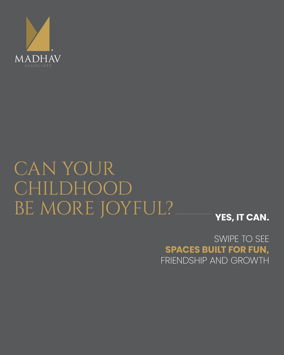 AssociateMadhav's tweet photo. Because a happy home starts with a joyful childhood. Discover spaces built for fun, friendship and growth.

#oeuvreiconic #outdoorspace #greenscape #madhavgroup #wellbeing  #luxuryamenities #realestateahmedabad https://t.co/XFlwaJet7t