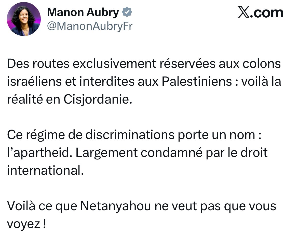 AlexandreRifai's tweet image. Les marchands de haine comme @ManonAubryFr ne vous diront jamais qu’avant le 7 octobre, plus de 1000 Palestiniens au moins empruntaient ces routes chaque mois pour se faire soigner dans les meilleurs hôpitaux israéliens.
Ils ne vous diront pas non plus que des milliers de…