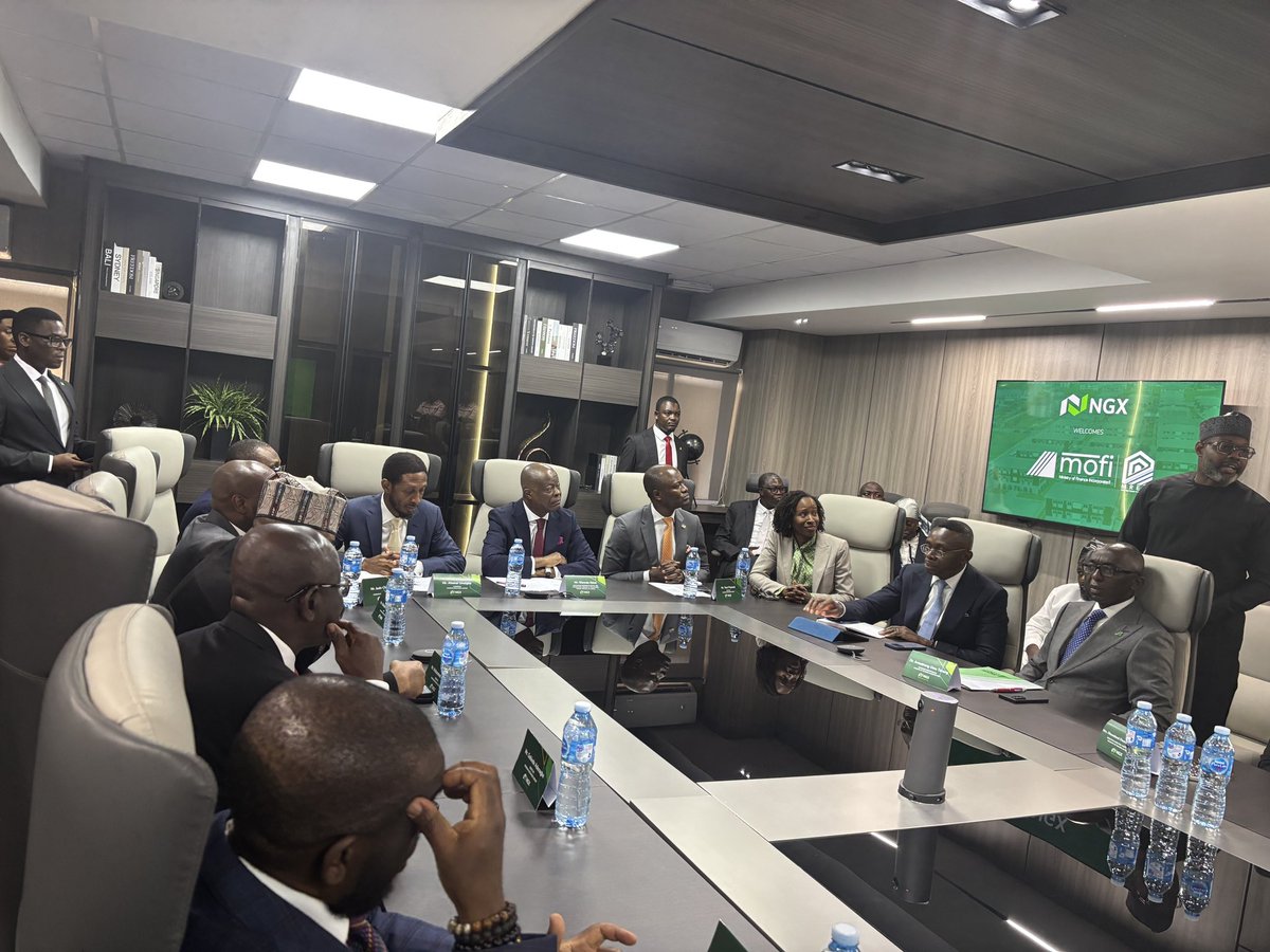 ngxgrp's tweet image. Live at the listing of the MoFI Real Estate Investment Fund @mreifng 

The listing of the MREIF is a milestone for the capital market and a defining step towards transforming Nigeria into one of the largest and most significant economies in the world, ensuring shared prosperity…