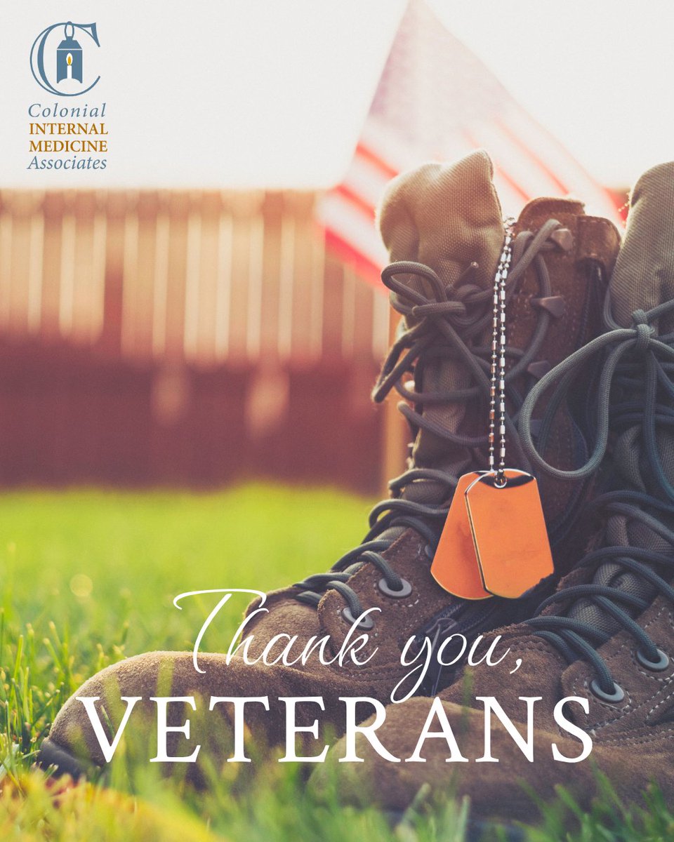 CIMAssociates's tweet photo. This Veterans Day, Colonial Internal Medicine Associates honors and thanks all who have served. Your courage, dedication, and sacrifice inspire us every day. 🇺🇸 

#VeteransDay #ThankYouVeterans #ColonialInternalMedicineAssociates https://t.co/6MoAiNWgDS