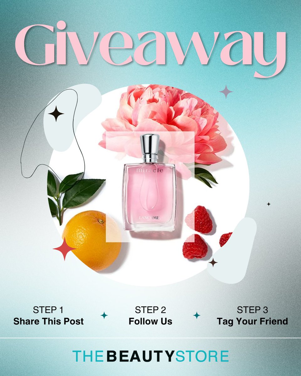 ✨ GIVEAWAY TIME! ✨

We’re giving away a Lancôme Miracle Eau de Parfum 30ml — the perfect fragrance for anyone who loves a fresh, radiant scent 🌸🍊💖

To enter:
1️⃣ Share this post
2️⃣ Follow @thebeautystorecom
3️⃣ Tag your friends who deserve a little luxury ✨

⏰ Entries close