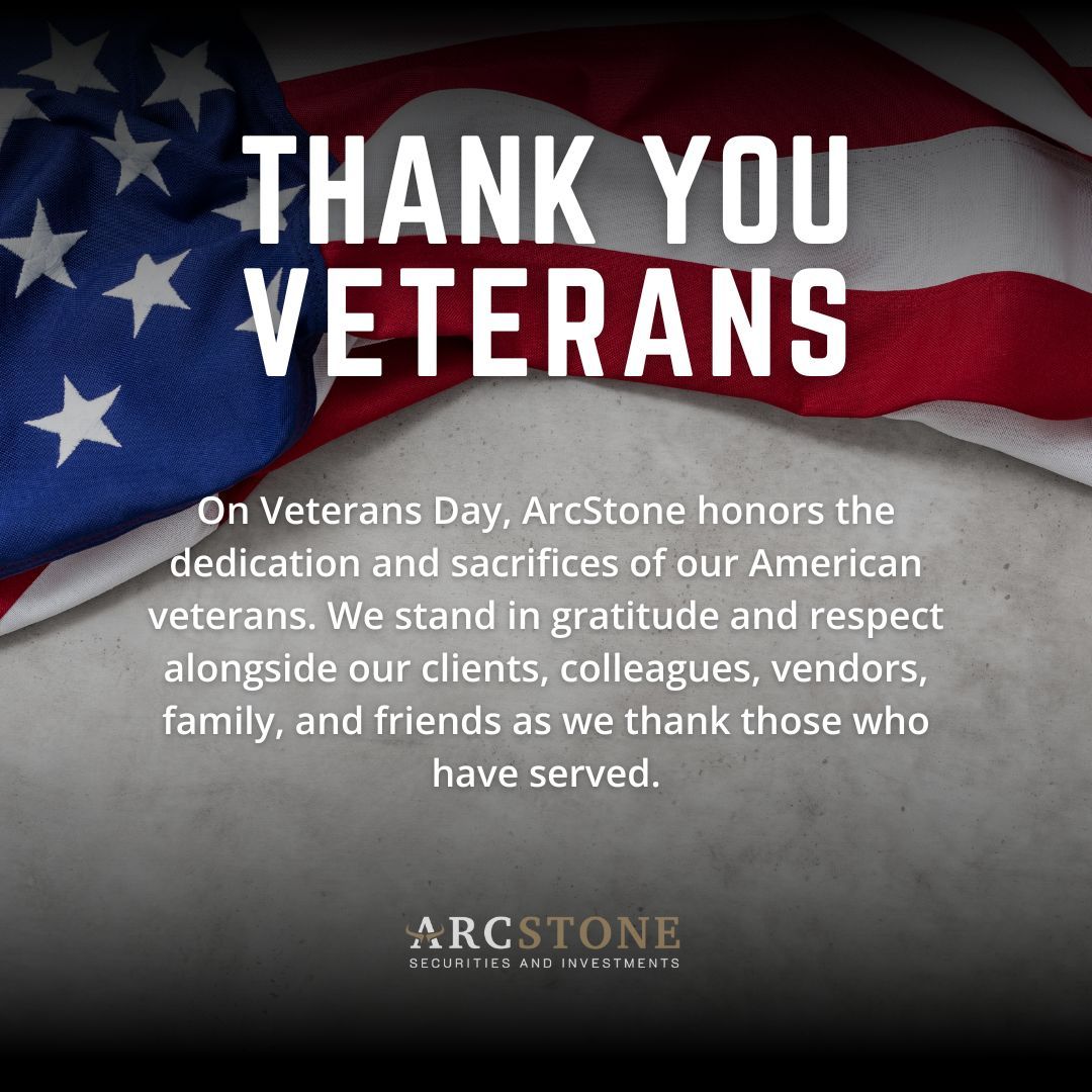 Today, we salute the heroes who’ve served our nation. Your courage inspires us to lead with integrity and purpose. 🇺🇸
Follow ArcStone for market insights and more. Let’s grow together! 💼📈