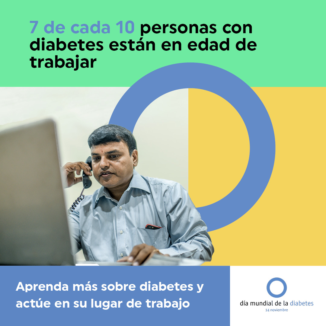#DMD2025 🔵 Entorno laboral poco saludable
Muchos lugares de trabajo son un entorno poco saludable para los empleados. 

La falta de acceso a la actividad física, opciones de alimentación saludable y al apoyo para el bienestar mental es perjudicial para las personas con diabetes