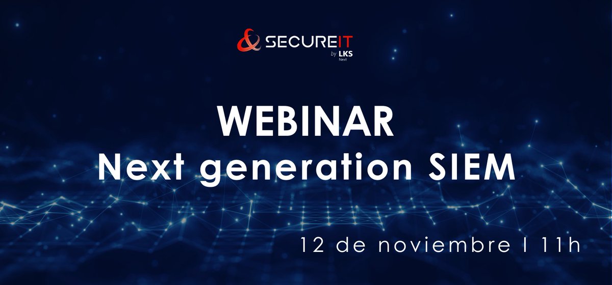 🗓️ Mañana, a las 11h, nuestro CEO <a href="/pacovalencia74/">Francisco Valencia</a>  ofrecerá el webinar "Next generation SIEM".
🏃‍➡️ ¿Ya te has apuntado? ¡Todavía puedes hacerlo!
💡 Descubre cómo 𝗕𝗶𝗴𝗦𝗜𝗘𝗠 redefine la forma de proteger los entornos corporativos.
register.gotowebinar.com/register/14776…
