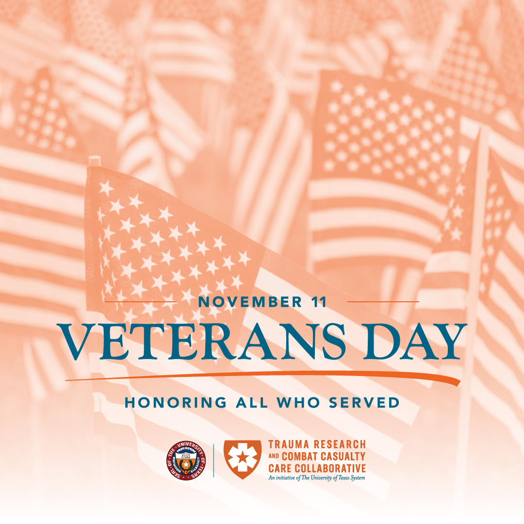 Today, we honor the courage and sacrifice of our nation’s veterans. Their resilience fuels TRC4’s mission to transform trauma care—on the battlefield and beyond.
Thank you for your service.

#VeteransDay #TRC4 #TraumaCare #UTSystem #VeteranHealth