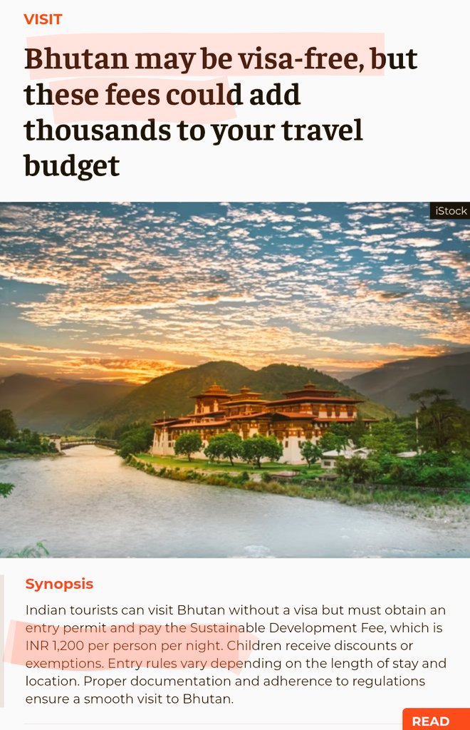 alokawinash's tweet photo. Please get this additional fee of 1200 per person per day removed for Bhutan travel @narendramodi ji 🙏

#Bhutan #EntryFee for #Indian 🛂 https://t.co/RG5yLfEtg2