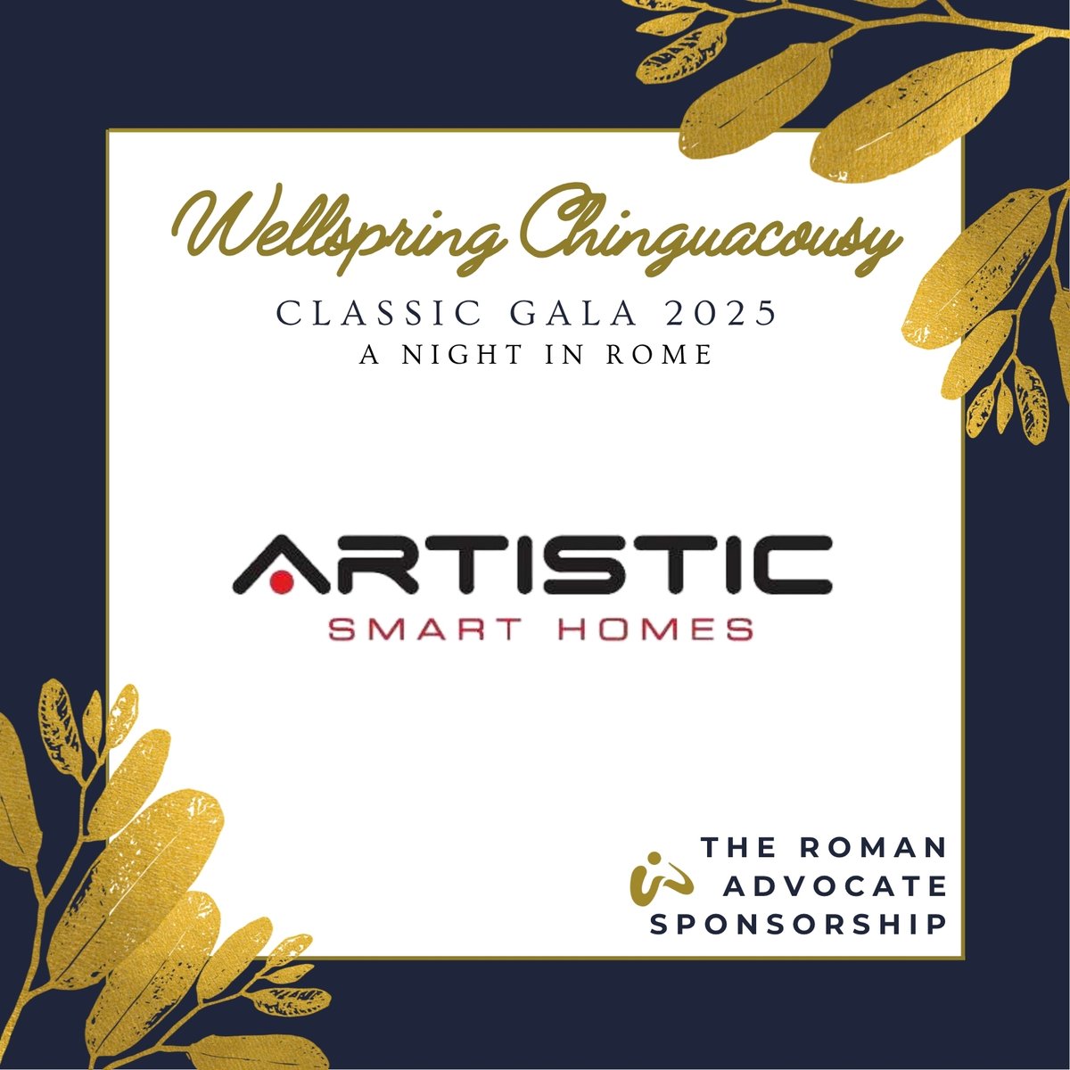 A huge thank you to Artistic Smart Homes for your Roman Advocate Sponsorship at the #WellspringClassicGala2025, presented by DG Group! 💛 Your support helps #WellspringChinguacousy bring hope and healing to those living with cancer. Join us: wellspringchinguacousyevents.com