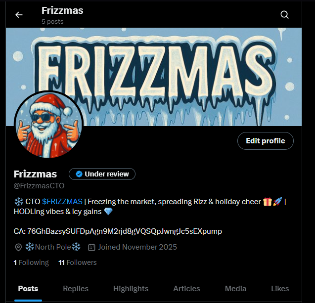 FrizzmasCTO's tweet photo. Santa pulled out the credit card 🎅💳
X Premium paid ✅
$FRIZZMAS just got an upgrade! 🎄🚀 https://t.co/cyffDfW0Q3