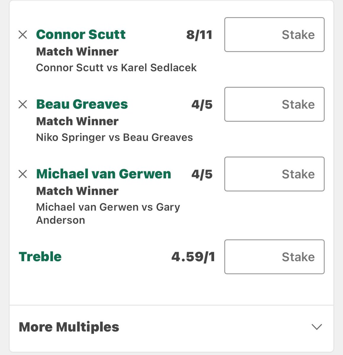 LRtips25's tweet photo. Free dart bet for later tonight. 

Connor is such a high power scorer got a feeling today he will blast a few 180s. I think a 5-3 win.

Beau she couldn’t do much more v mvg and Anderson even tho she is out she will go with a bang 5-4

MVG - Will turn it on today  🐐 5-3 https://t.co/Awran15kC2