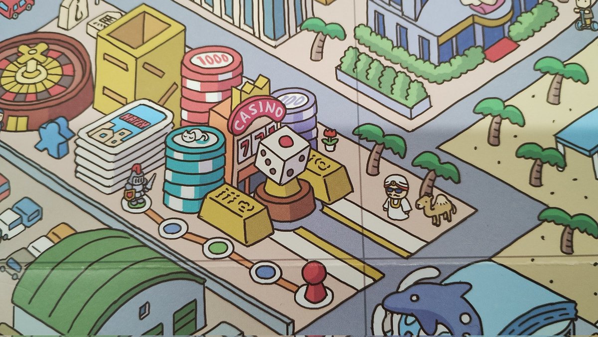 さとーふぁみりあさんの『ハッピーフォト』、シンプル楽しい絵探しゲームなんだけど、お題に書かれたワードがNGワードなので探すのも探させるのも歯がゆくなる！

こっそりシルクロードおじさんがいるのを見つけたぞ👀✨

#SNS試遊会2025秋
#リトルケイブ新宿南口店