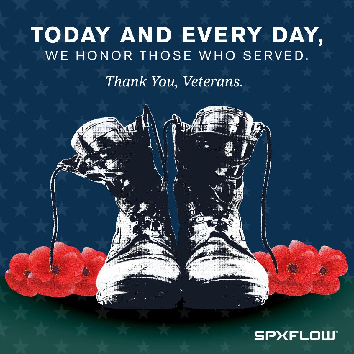 Today, we extend our sincere appreciation to all #veterans for their exemplary service, dedication and sacrifice in protecting our freedoms. At #SPXFLOW, we are proud to acknowledge the significant impact veterans make within our organization and throughout the country. 

Let us