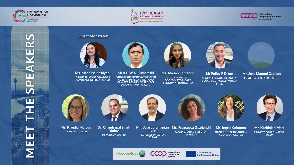 ICAAPAC's tweet photo. 🌍 Donor priorities are shifting. How will coops adapt?

Join the APCDP Roundtable at #ICAAPRA2025 on 24 Nov, Colombo: with voices from World Bank, ILO, and APCPD Members.

🔗 https://t.co/TGKE0KNRjA
📝 https://t.co/YNkb2mwy4p

#Coops4Dev🌍 #AyubowanCoops #CoopsBuildABetterWorld https://t.co/29b80MimRB