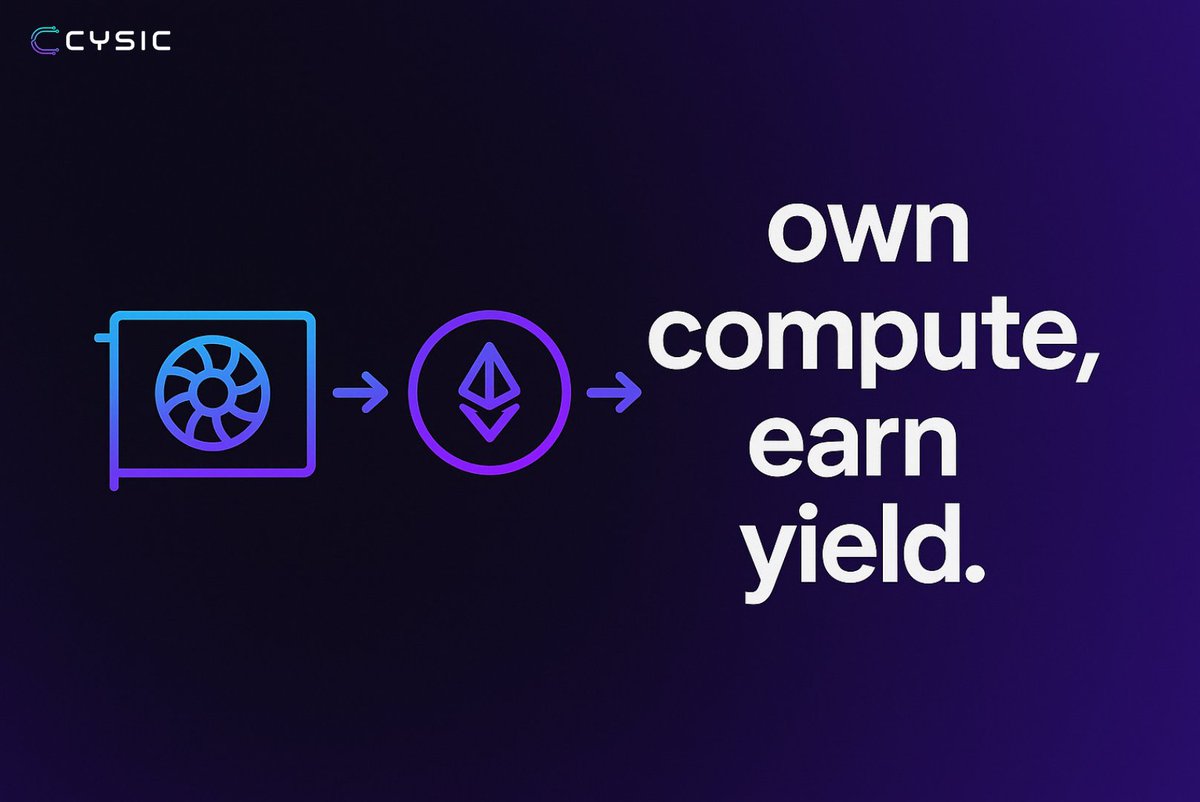 ricosu_'s tweet photo. The simplicity of ComputeFi in one line: 
own compute, earn yield.  

What @cysic_xyz is pioneering isn’t another passive-income gimmick, it’s the foundation of a new financial primitive where computing power itself becomes productive capital.  

Just like liquidity fueled DeFi, compute will fuel the intelligence economy. 
And this time, the yield comes from real cryptographic work, verifiable, decentralized, and owned by those who power it.  

No third step needed.