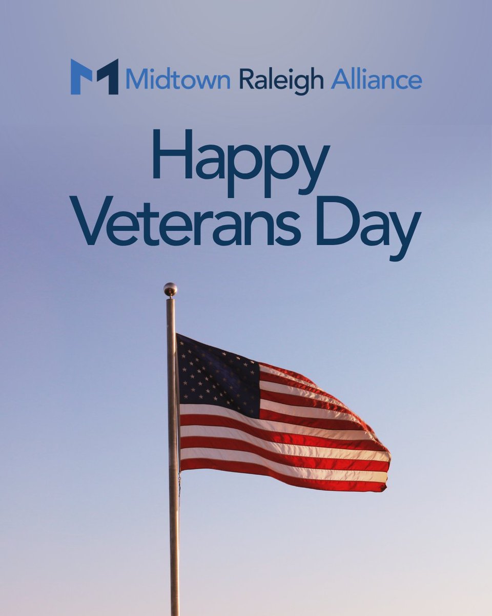 🇺🇸 Honoring Our Veterans
Midtown Raleigh Alliance proudly thanks all the men and women who have served our country. Your courage and dedication inspire our community every day.

Take a moment today to thank a veteran in your life and reflect on the freedoms they’ve protected.