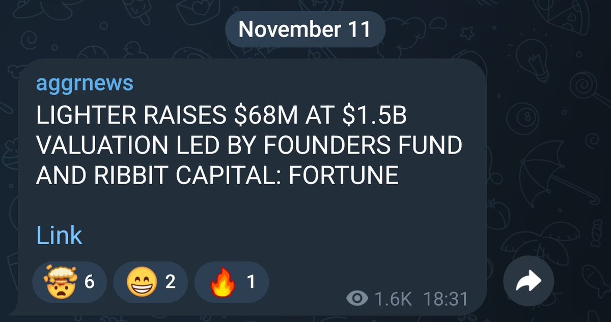Ramji__rj's tweet photo. 🚨 Just IN: @Lighter_xyz raises $68M at $1.5B valuation LED by @foundersfund AND @RibbitCapital 

Now we can surely say @Lighter_xyz will be the biggest airdrop of 2025 🔥 

SOON $LIGER memecoin with Spot feature 

Be prepared https://t.co/aytL5praL1