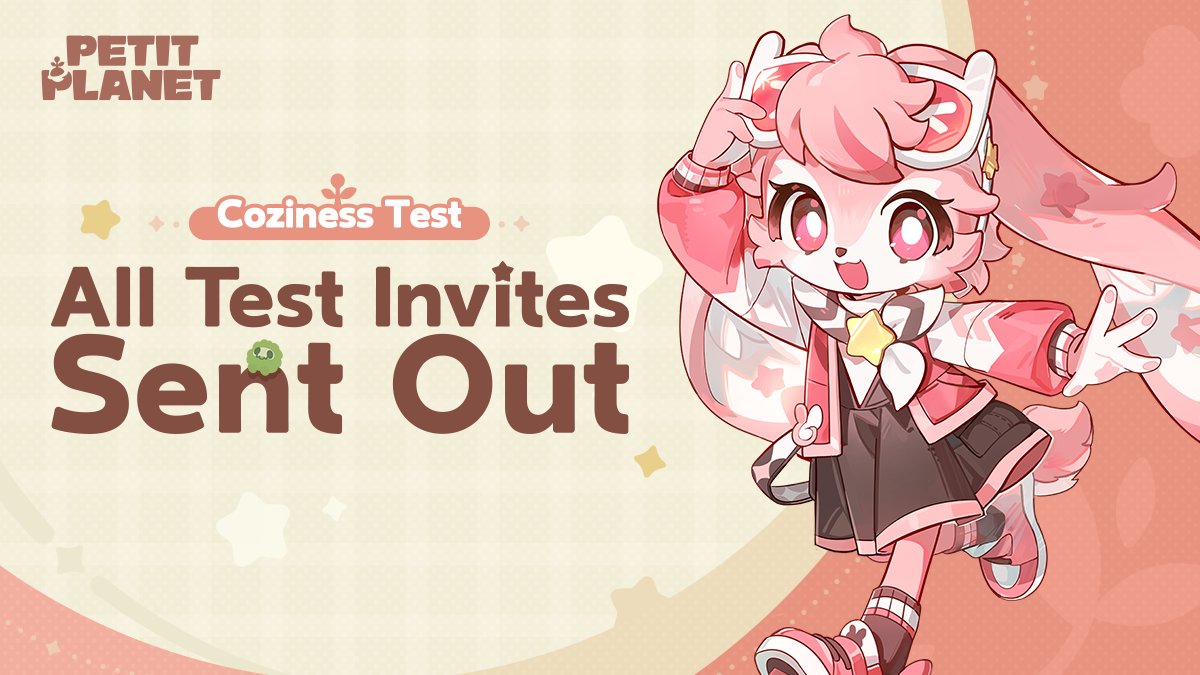 PetitPlanetGame's tweet image. 🎉Coziness Test All Test Invites Sent Out

⭐Swoosh~! Starsea Voyage, here we come!
All Coziness Test invites have gone out as of 12:00 (UTC+8) on November 12, 2025! Please check the email you provided in the sign-up survey for your notification. Login times and platform details…