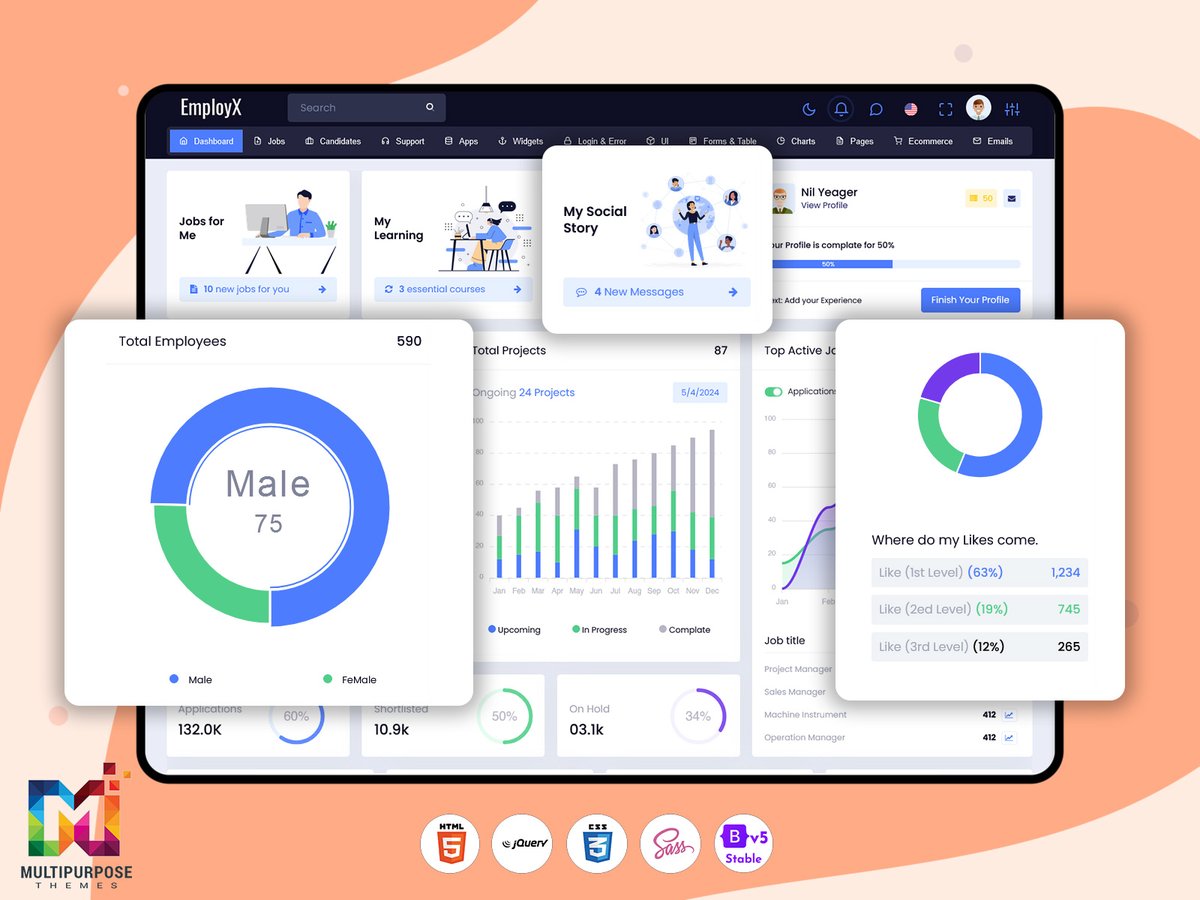 MultiStoreTheme's tweet image. Simplify Hiring &amp;amp; Employee Management with Employment WebApps Dashboard
.
Buy Now: themeforest.net/item/employx-c…
.
#employment #hrdashboard #admindashboard #bootstrapui #webapps #recruitment #hiringtools #dashboarddesign #employeeportal #uidashboard