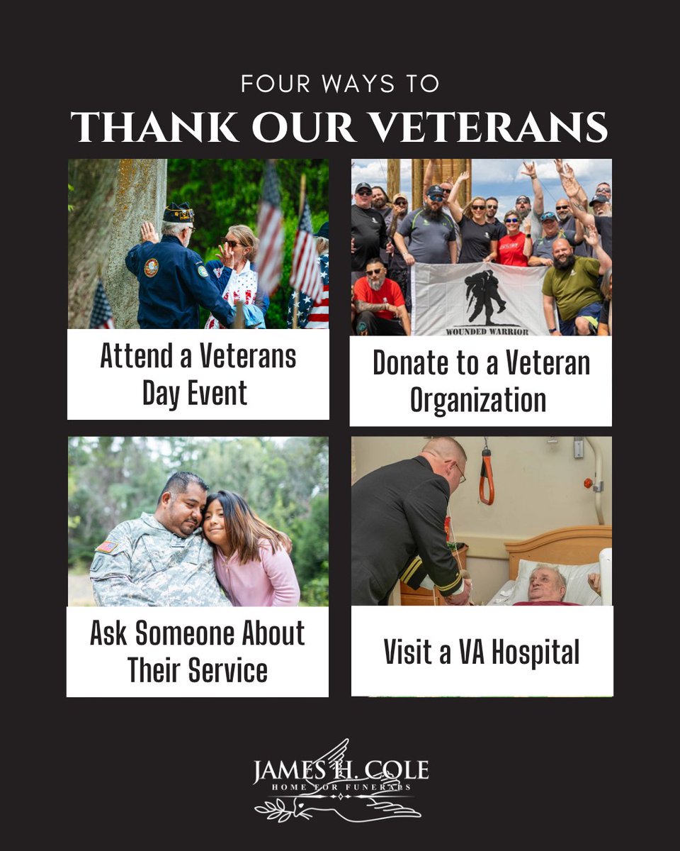 Happy Veterans Day to our community members who have served or are currently serving! 🇺🇸

Be sure to show your gratitude to those who served our country. Which of these suggestions is your favorite way to honor our heroes?