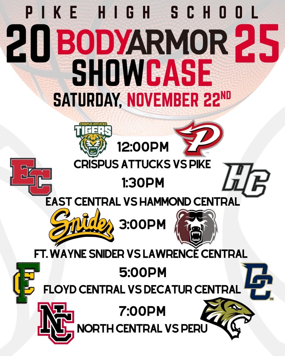 🔴BODYARMOR SHOWCASE!
📅November 22nd, 2025

📢11 DAYS AWAY!!

Looking forward to kicking off a great weekend of basketball <a href="/PikeHSAthletics/">Pike Red Devils</a> 

College Coach registration is open!!!

All coaches register at the link below:
coachhollins12.wufoo.com/forms/bodyarmo…