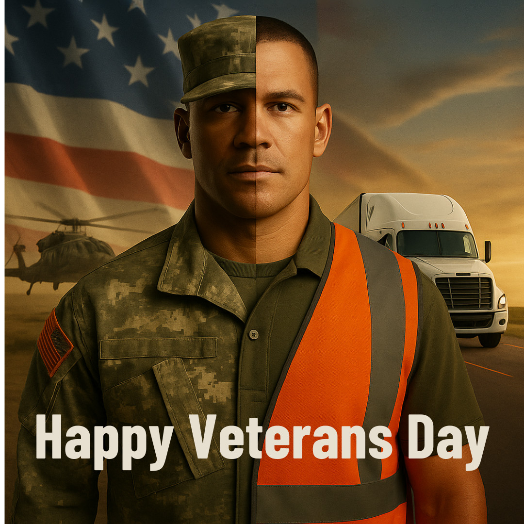 Happy Veterans Day! Did you know that 1 in 10 truck drivers are veterans? We are incredibly grateful for the dedication and sacrifice of our veterans. 🇺🇸