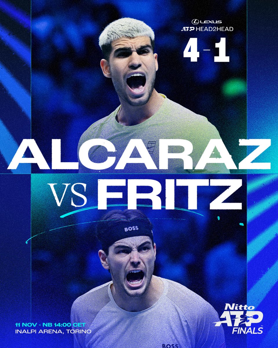 oktennis's tweet image. #Alcaraz vs #Fritz

Molto probabilmente sarà l&apos;ultima possibilità per #Sinner per chiudere l&apos;anno da numero 1.

#NettoATPFinals