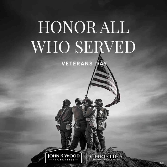 From all of us at John R. Wood Christie’s International Real Estate, thank you to our veterans and their families. 🇺🇸🇺🇸🇺🇸