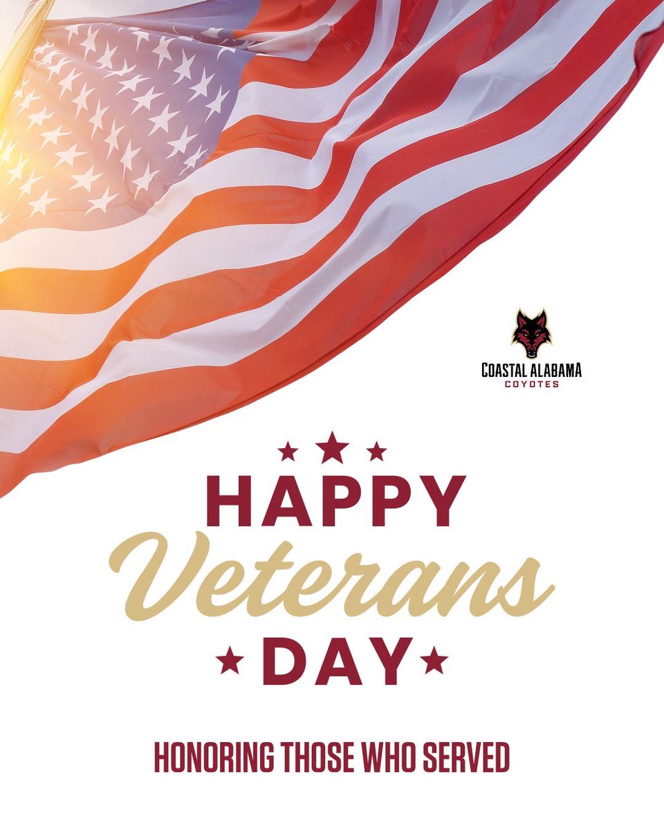 🇺🇸 Honoring Our Heroes 🇺🇸

Today, we pause to honor all the brave men and women who have served our great nation. From all of us at Coastal Alabama Athletics, thank you for your courage, sacrifice, and dedication. 

We wish you a Happy Veterans Day! 🇺🇸

#VeteransDay