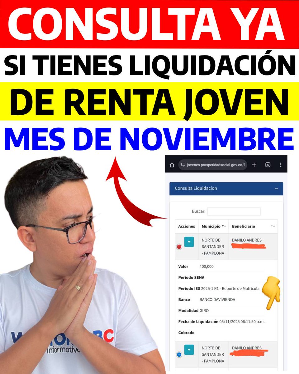 Consulta YA tu liquidación de Renta Joven – mes de noviembre

wintorabc.com.co/subsidios/jove…

#wintorabc #SubsidiosColombia #RentaJoven #consulta