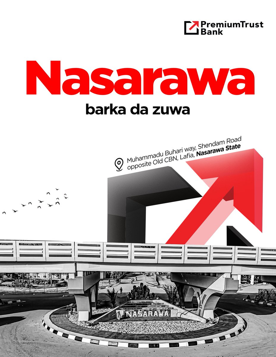 thepremiumtrust's tweet photo. Nasarawa, we have brought banking closer to you. Not just a building, but a promise to grow with you and for you.

From sports to business and everything in between, we are  here to serve, support, and grow with you.
 Welcome to the PremiumTrust family, Nasarawa! 🎉 https://t.co/BXIbMMRPyl