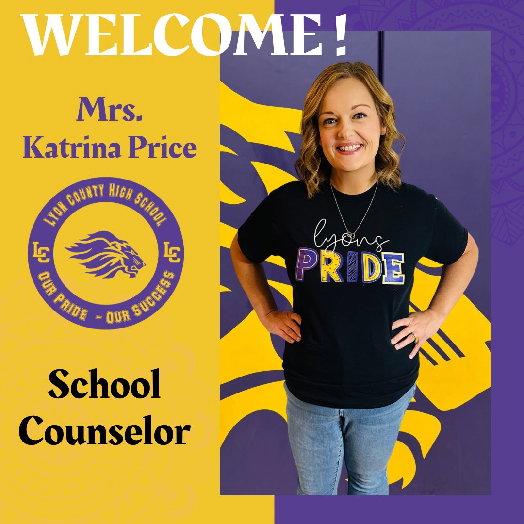LCHS is pleased to welcome new school counselor Mrs. Katrina Price to our team‼️

#BetterTogether #OurPrideOurSuccess #Lyonsroar