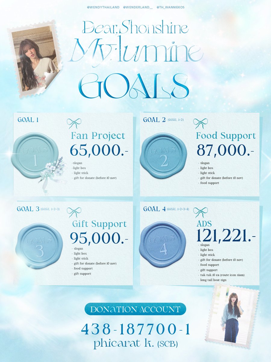 𝗣𝗿𝗼𝗷𝗲𝗰𝘁 –  𝟮𝟬𝟮𝟱 𝗪𝗘𝗡𝗗𝗬 𝟭𝘀𝘁 𝗪𝗢𝗥𝗟𝗗 𝗧𝗢𝗨𝗥 <𝗪:𝗘𝗔𝗟𝗜𝗩𝗘> 𝗜𝗡 𝗕𝗔𝗡𝗚𝗞𝗢𝗞 🇹🇭🪽

𝘿𝙚𝙖𝙧, 𝙎𝙝𝙤𝙣𝙨𝙝𝙞𝙣𝙚
𝘾𝙝𝙖𝙥𝙩𝙚𝙧 — 𝙈𝙮:𝙇𝙪𝙢𝙞𝙣𝙚   

💙𝗚𝗢𝗔𝗟 : 𝟭𝟮𝟭,𝟮𝟮𝟭 ฿
— 𝘍𝘢𝘯 𝘗𝘳𝘰𝘫𝘦𝘤𝘵
— 𝘍𝘰𝘰𝘥 𝘚𝘶𝘱𝘱𝘰𝘳𝘵
— 𝘎𝘪𝘧𝘵