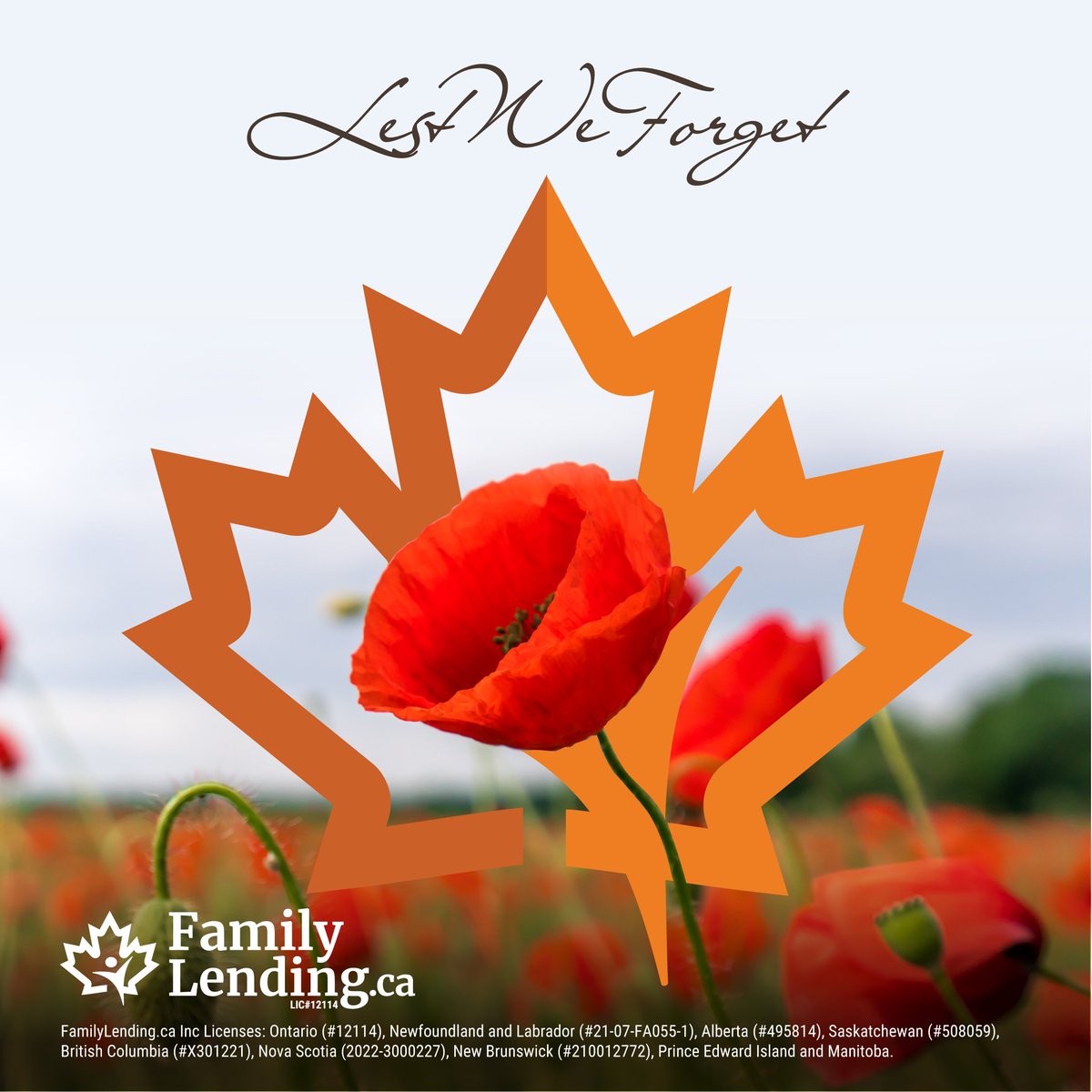 FamilyLending's tweet photo. Lest We Forget.
Today, we pause to honour the courage, sacrifice, and service of those who fought for the freedoms we enjoy.
From generation to generation, we remember. ❤️🌺
#RemembranceDay #LestWeForget #HonourAndRemember #FamilyLending https://t.co/ll0pfsWu57