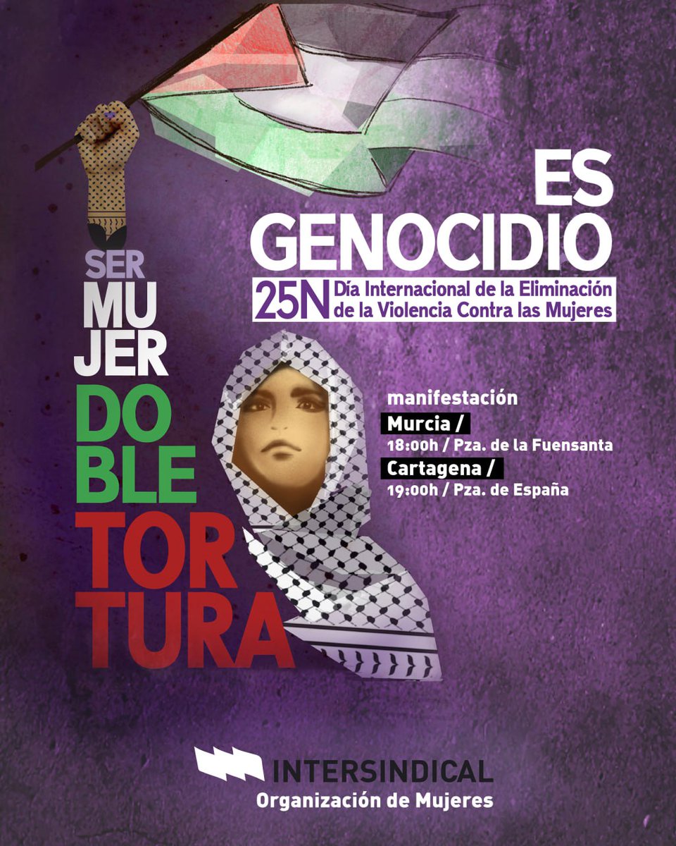 Como cada año, el 25 de noviembre, Día Internacional para la eliminación de las violencias contra las mujeres, la Intersindical RM volverá a salir a las calles.

Te animamos a que nos acompañes‼

📍 Plaza Fuensanta, Murcia
⏰ 18h
📍 Plaza de España, Cartagena
⏰ 19h