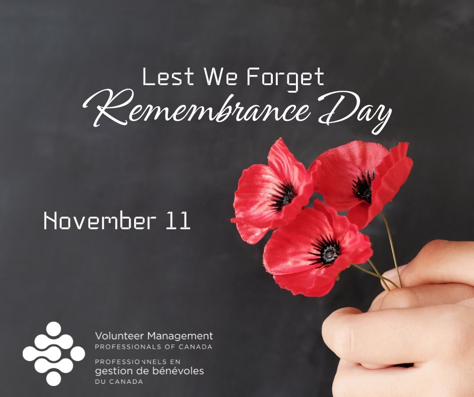 📷 Remembrance Day

Today, we honour the courage and sacrifice of those who have served — and continue to serve — our country.

Their spirit of service and compassion inspires us in our own work to strengthen communities through volunteerism.

We remember.