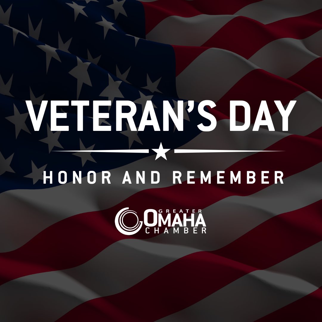 On this #VeteransDay, we honor and express gratitude to the brave men and women who have served and continue to serve our nation in uniform. Their courage, sacrifice, and commitment safeguard the freedoms and way of life we cherish.

The <a href="/OmahaChamber/">Omaha Chamber</a> takes pride in standing