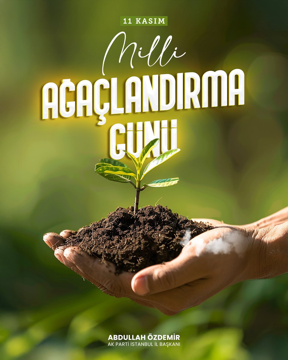 🌱Bugünden bir armağan, geleceğe nefes olsun diye...

Yeşil Vatan ve Geleceğe Nefes ideallerimiz doğrultusunda; Sayın Cumhurbaşkanımızın başlattığı proje ile, her yıl yüzbinlerce fidanı toprakla buluşturuyoruz. 11 Kasım Milli Ağaçlandırma Günümüz kutlu olsun.