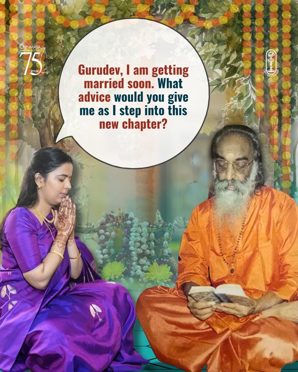 Chinmayananda's tweet photo. Best advice to all who are getting married in November, December 2025 and or next year! Tag all those who are getting married soon and share the wisdom ahead!

#marriageadvice #marriages #novemberwedding #decemberwedding #bestadvice #spiritualwisdom #marriedsoon #weddingseason https://t.co/r20sfFY5Ra