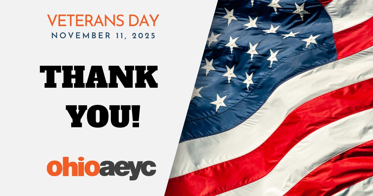 OhioAEYC_ECE's tweet photo. Today we honor the brave men and women who have served our country. To our veterans—thank you for your courage, sacrifice, and unwavering commitment to our freedom. Your service makes a difference not just for our nation, but in the lives of families and children across Ohio. https://t.co/d6IUIotaAf