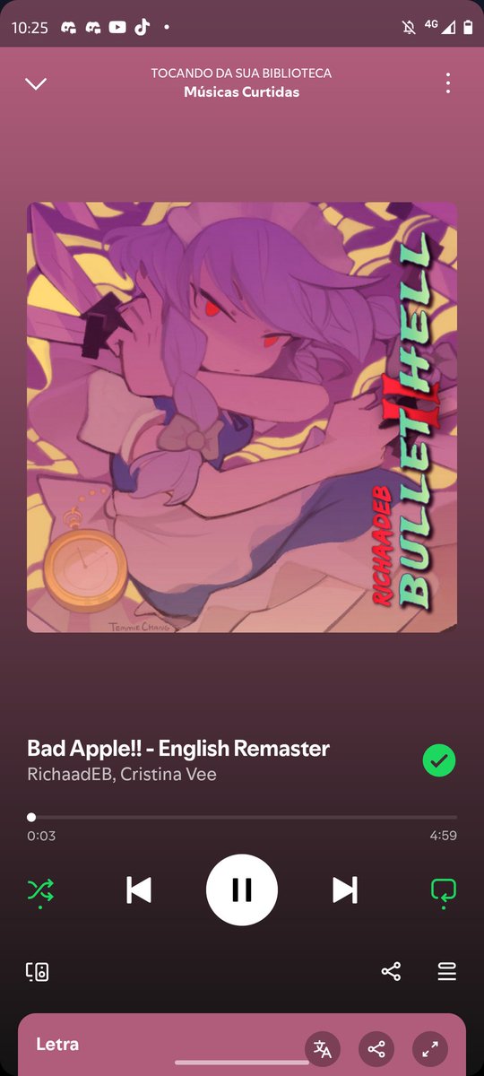 De todas as Bad Apple que já ouvi, com certeza essa aqui merece um prêmio, principalmente o início '^'

open.spotify.com/track/5QdrZC1b…