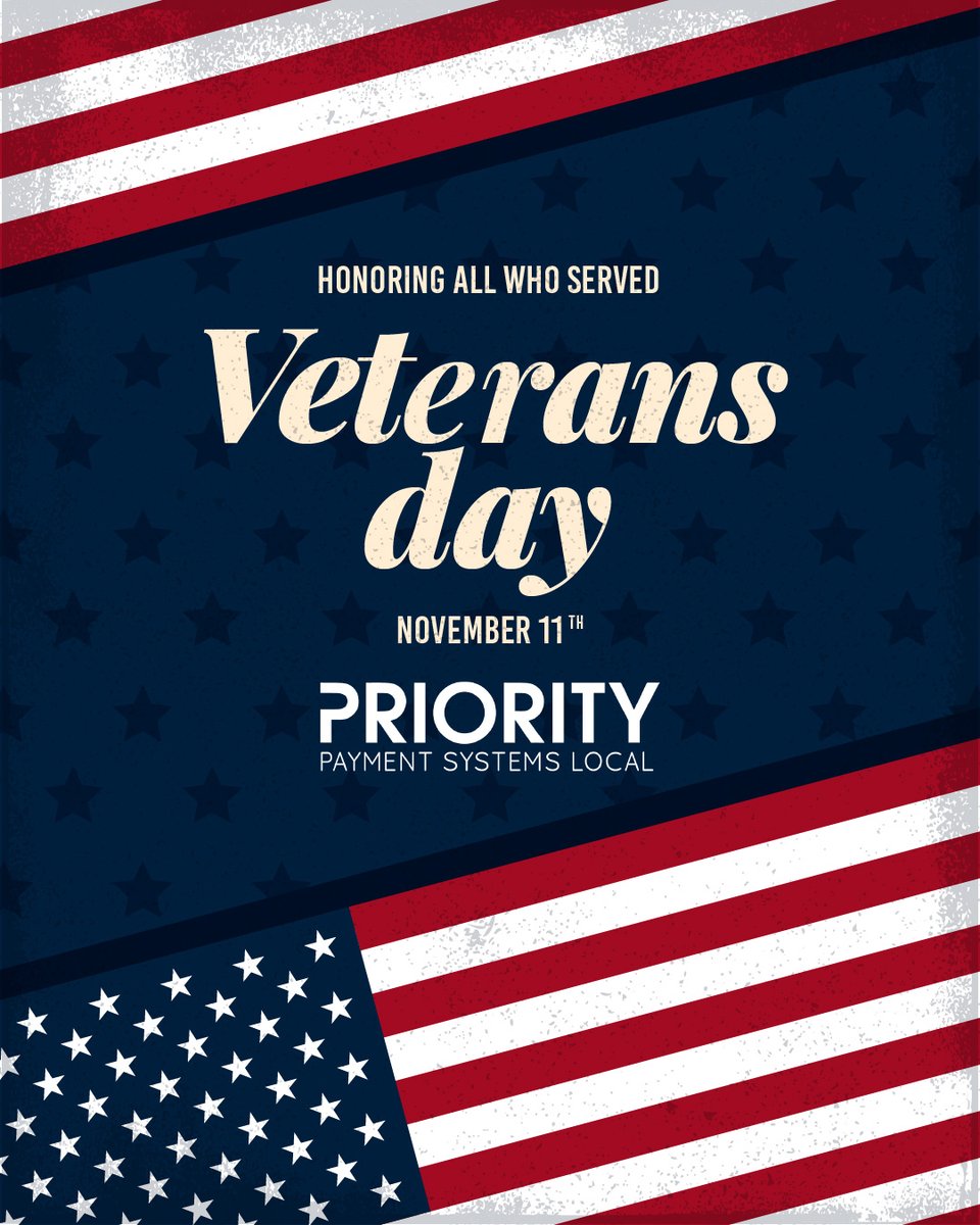 PPSLocal's tweet image. Today we honor the brave men and women who have served with courage and sacrifice. Your strength protects our freedom and continues to inspire us every day.

#VeteransDay #HonorAndRemember #ThankYouVeterans
#PriorityPaymentsLocal #PPL #PriorityPayments #PaymentProcessing