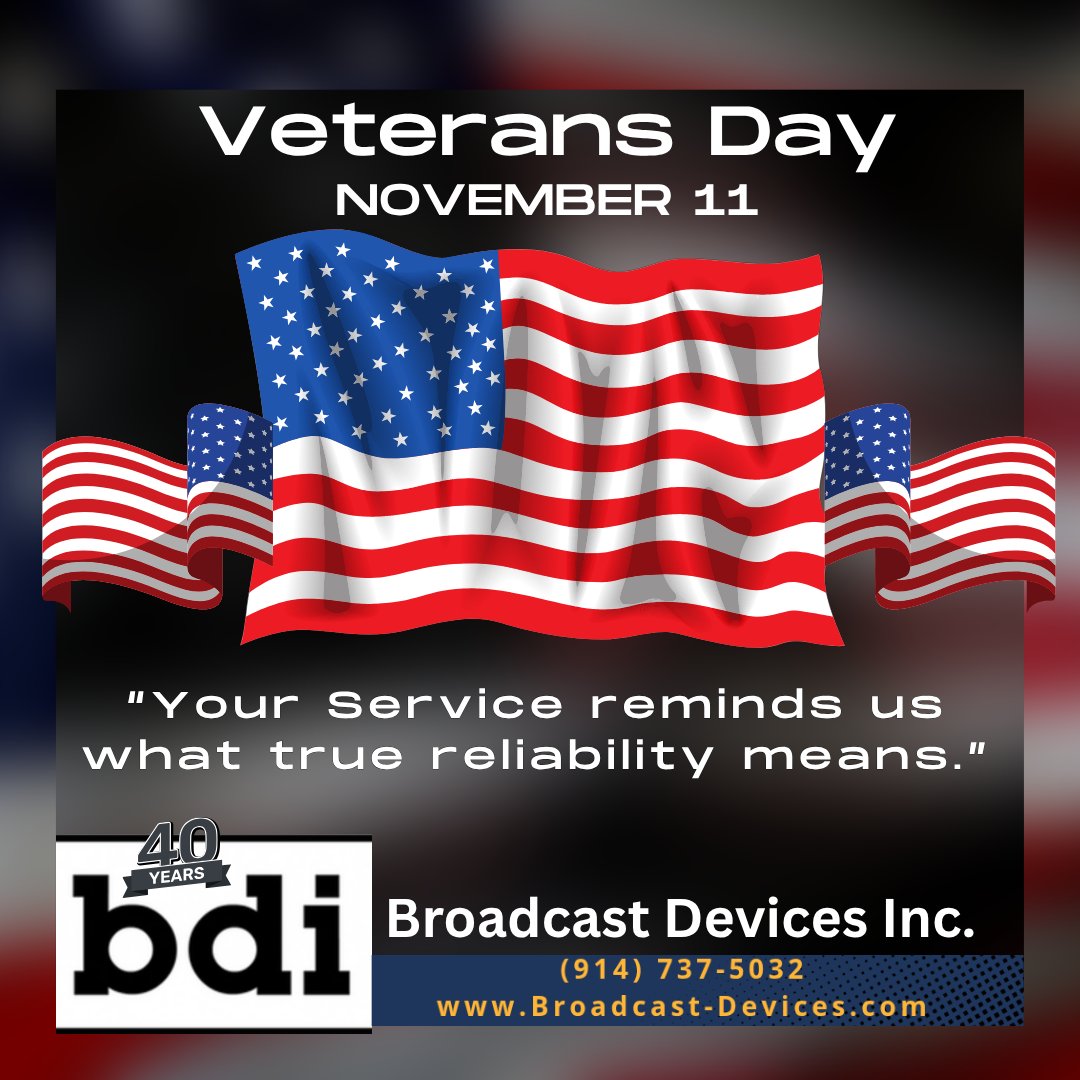 bdi_broadcast's tweet image. BDI salutes our Veterans!
Broadcast-Devices.com

#BDI
#BroadcastHardware
#BroadcastEngineering
#BroadcastTechnology
#IndustrialElectronics