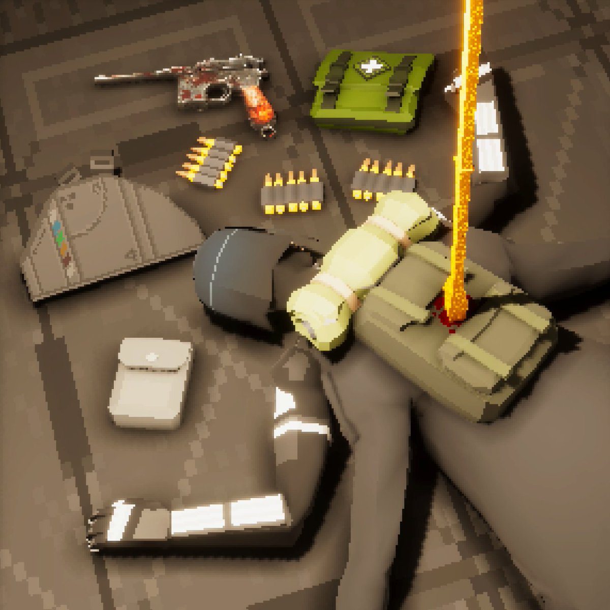 RadarReplika's tweet photo. Oh no, I just found this ARAR unit in a long black coat passed out on the floor.

I hope she’s okay!

Oddly enough, several items just… popped out of her when she… uh… malfunctioned, like as if they were some kind of video game loot drop after killing a character. https://t.co/5L99iNgoU8