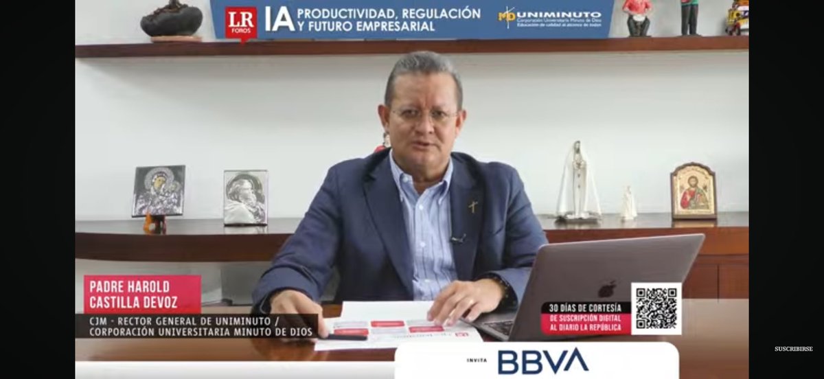 UNIMINUTOCOL's tweet image. 📢 ¡Acompáñanos en el Foro de @larepublica_co 2025!
  
Nuestro @RectorUNIMINUTO, Padre Harold Castilla Devoz, cjm participa en el panel “IA, productividad, regulación y futuro empresarial”. Síguela: youtube.com/live/HACz1JeYS…
