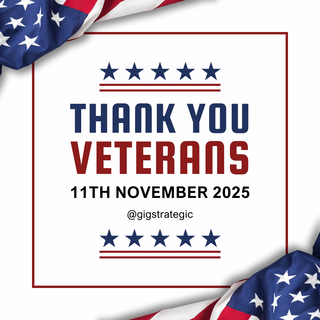 GigStrategic's tweet photo. Today we honor the courage and sacrifice of all who have served. Thank you for your dedication and service.
-
#VeteransDay #ThankYouVeterans #GigStrategic https://t.co/kHhOiv24NJ